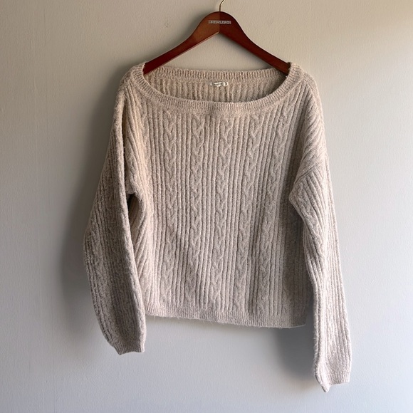 Tularosa Sweaters - Tularosa blush beige soft cableknit sweater